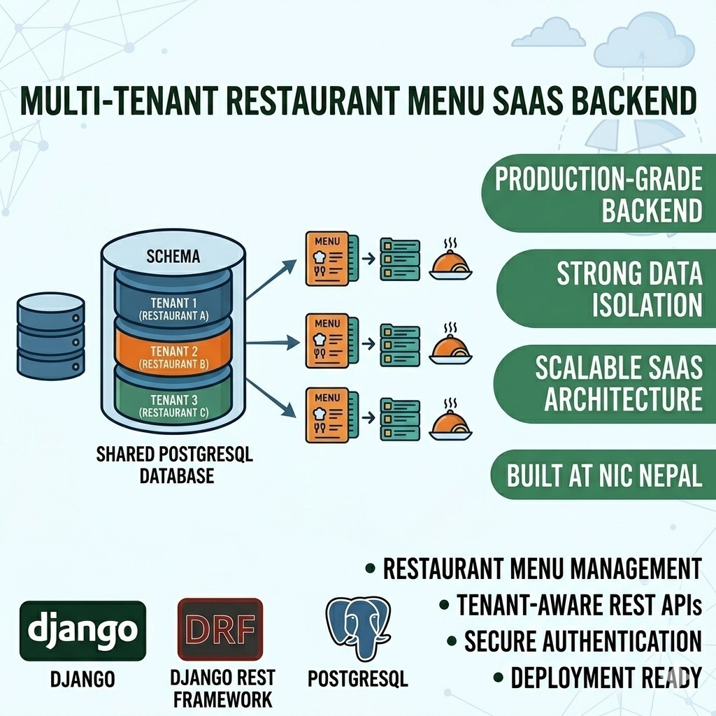 Multi-Tenant Restaurant SaaS backend architecture diagram